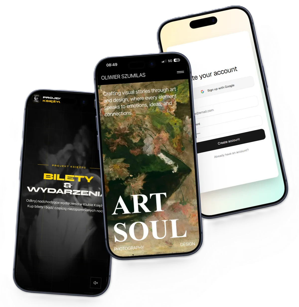 Phone mockup showing a responsive website